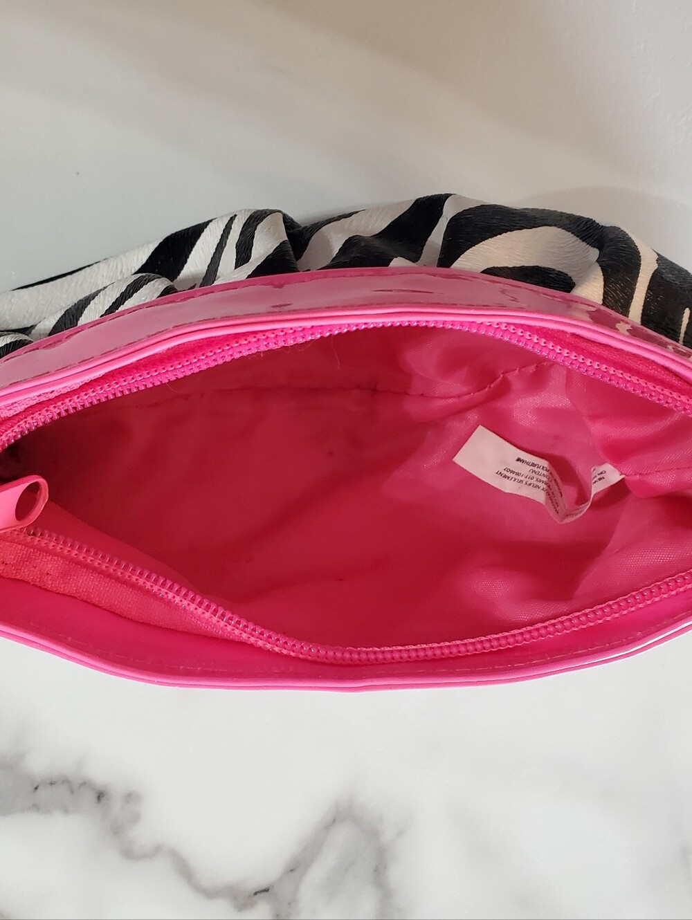 Zebra Print & Hot Pink Make-Up Bag - Picture 6 of 15